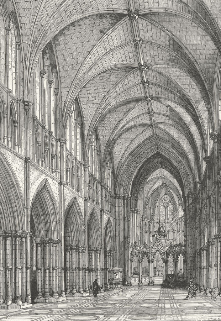 IRELAND. Christ Church, restored 1888 old antique vintage print picture